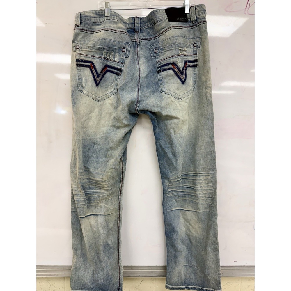 CJ Black Premium 38x32 Relaxed Straight Indian Distressed Jeans**